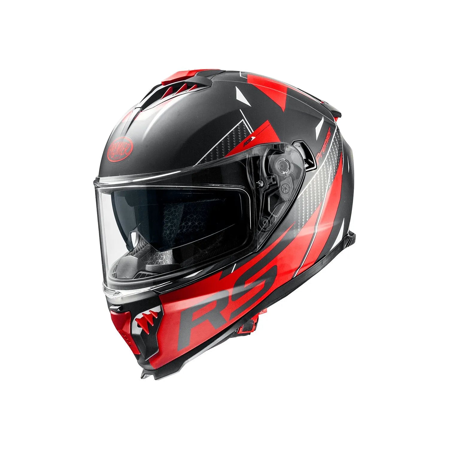 Premier Helmets Typhoon Fullface Hjelm Mat Sort Rød