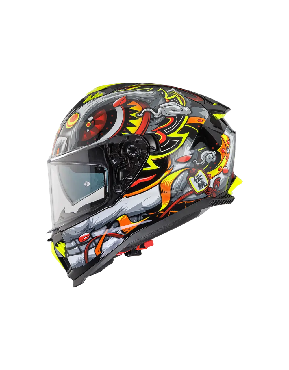 Premier Helmets Typhoon LY Graphic hjelm Grå Rød Gul