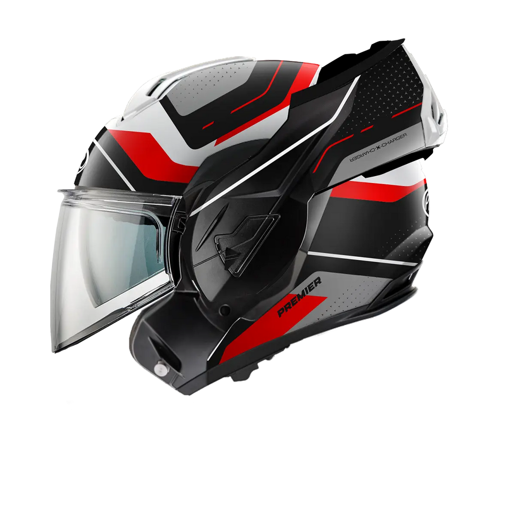 Premier Helmets X-Charger Hjelm Sort Grå Rød Hvid