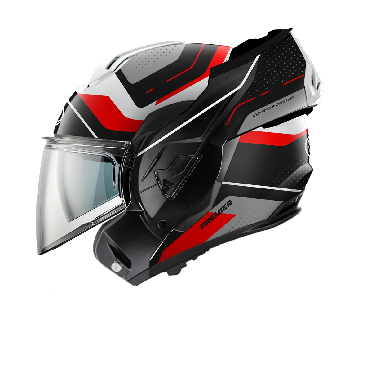 Premier Helmets X-Charger Hjelm Sort Grå Rød Hvid