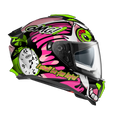 Premier Helmets Typhoon Fullfacehjelm Pink Grøn Hvid