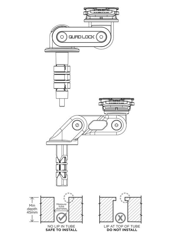Quad Lock Forgaffel-Styrestamme holder til Motorcykler