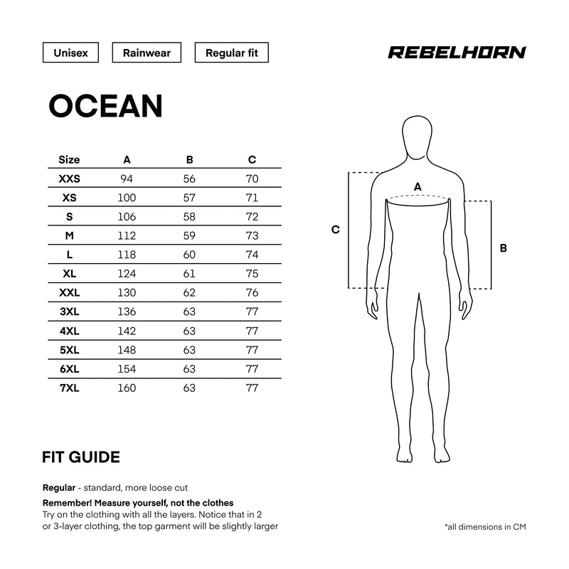 Rebelhorn Ocan MC Regnjakke - Sort