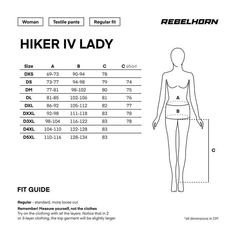Rebelhorn Hiker IV Dame MC Bukser - Sort (Kort)