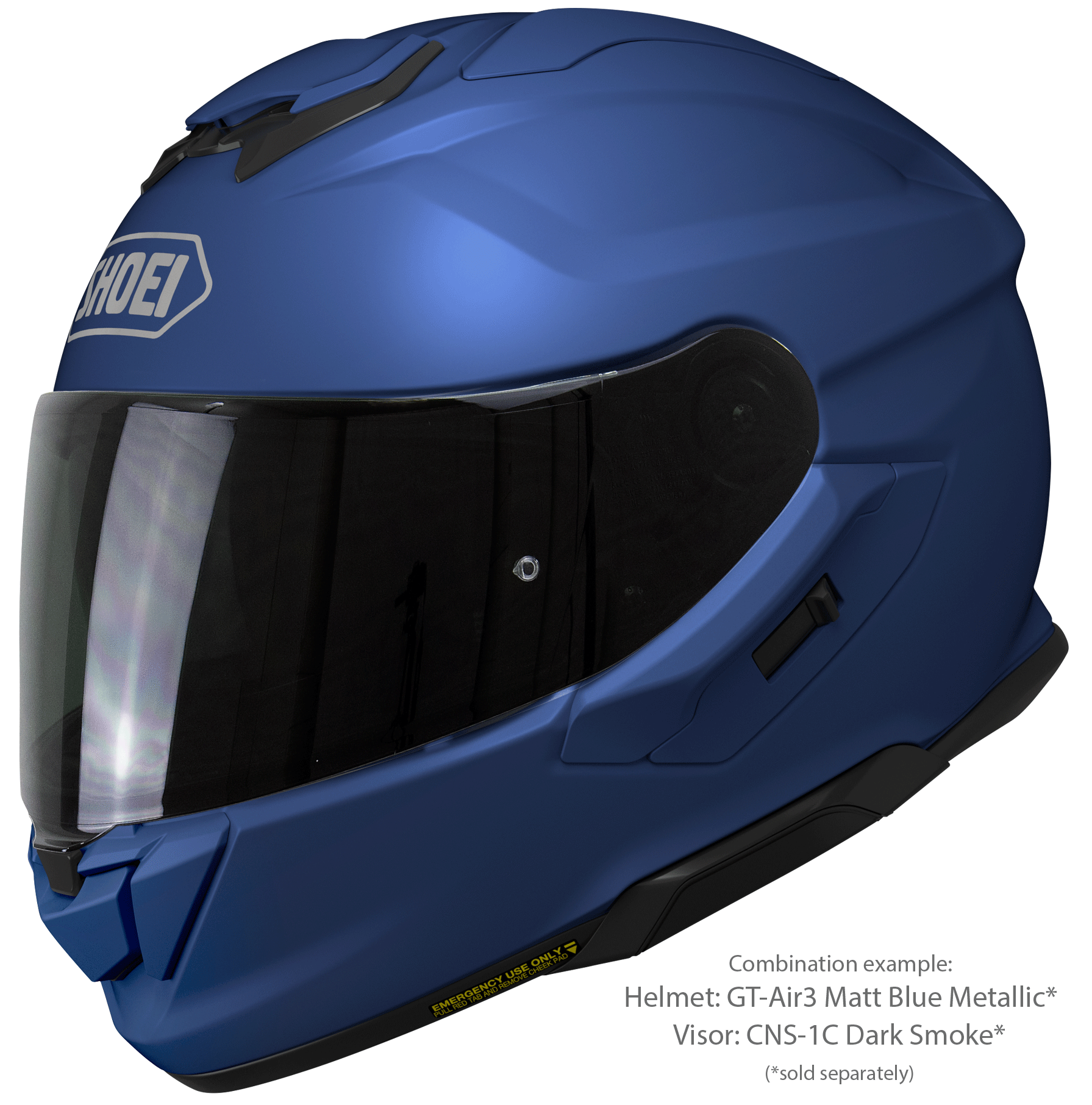 Shoei GT-Air 3 Mat Blå Metallic Motorcykel Hjelm