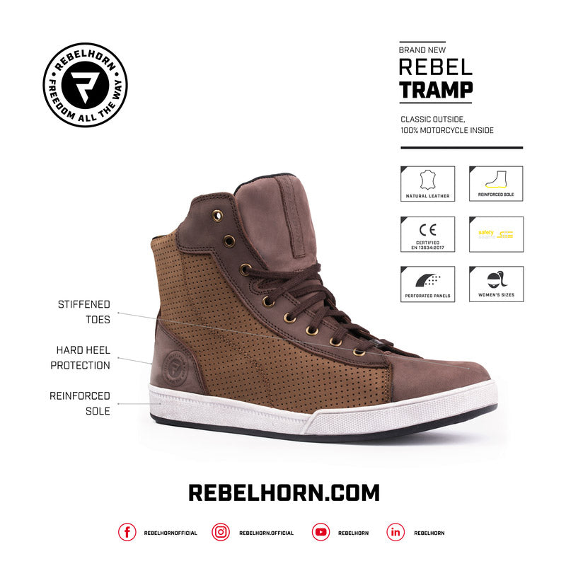 Rebelhorn Tramp brun MC sko