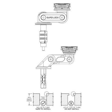 Quad Lock Forgaffel-Styrestamme holder til Motorcykler