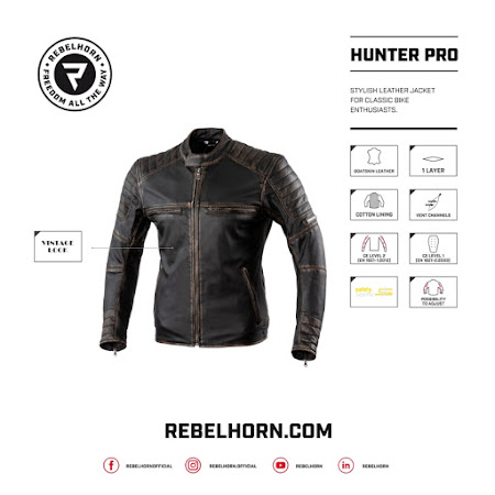 Rebelhorn Hunter Pro Læderjakke (vintage sort)