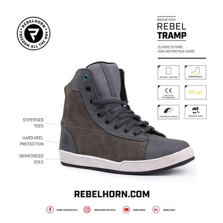 Rebelhorn Tramp grå MC sko