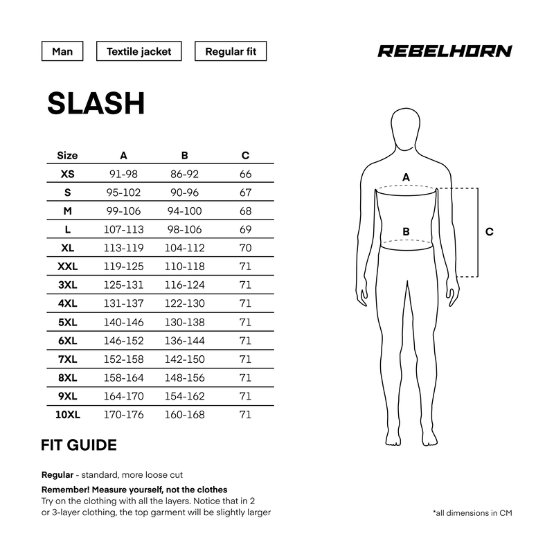 rebelhorn slash jakke stoerrelse